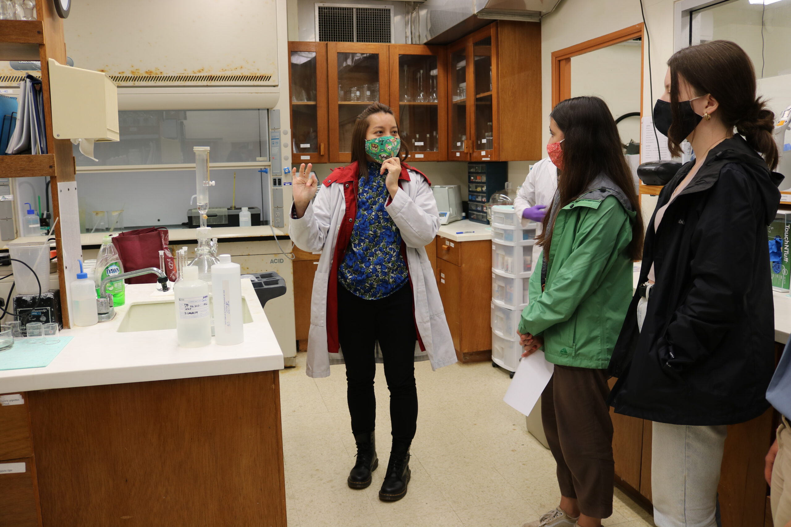 Ten engineering students from the University of Pittsburg get a tour of WERI's Water Quality Lab. Photo by Dannika Valerio.