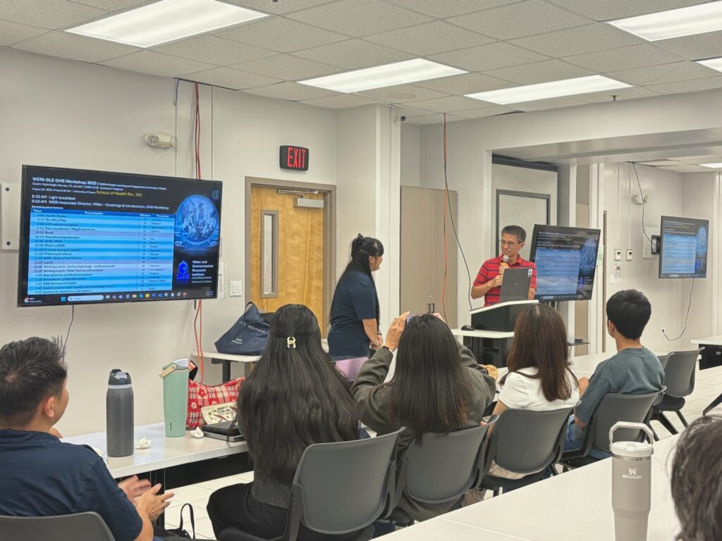 Dr. Wen acknowledging the hard work of Ms. Hazelle Ko, recent Environmental Science Program Graduate
