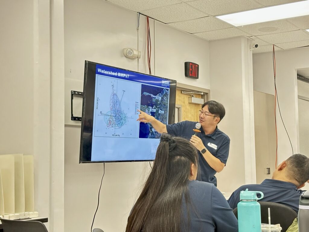 Dr. Yeo explaining the effects of watershed runoff