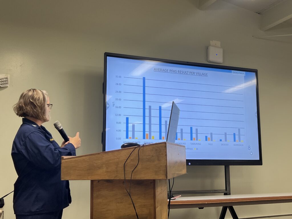Ms. Degrange from GEPA stating the current statistics surrounding Dieldrin in Guam's waters.